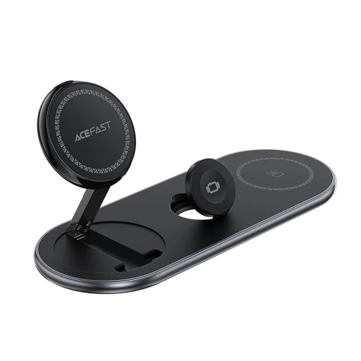 Acefast E19 Qi2 3 az 1-ben Induktív Töltő Okostelefonok/Fülhallgatók/Okosórák számára - Fekete - 1