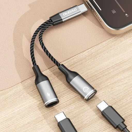 Dudao L13C+ 2 az 1-ben USB-C Adapter - Szürke - 3