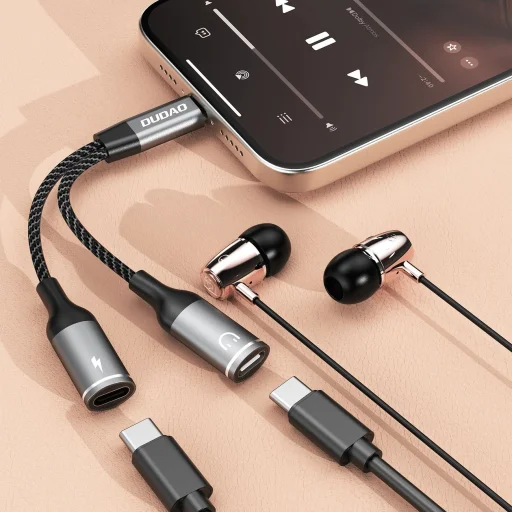 Dudao L13C+ 2 az 1-ben USB-C Adapter - Szürke - 5