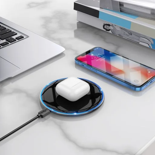 HOCO vezeték nélküli töltő világítással 2A 15W CW6 Pro fekete - 4