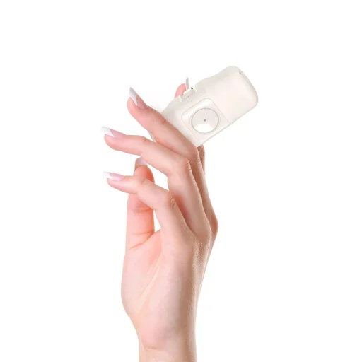 Wozinsky WF16-YCS 5000mAh 15W USB-C Mini Powerbank beépített USB-C kábellel és Apple Watch töltővel - Bézs - 4