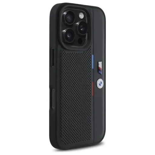  iPhone 16 Pro Max Fekete BMW M Perforated Tricolor Detail Line tok - 4