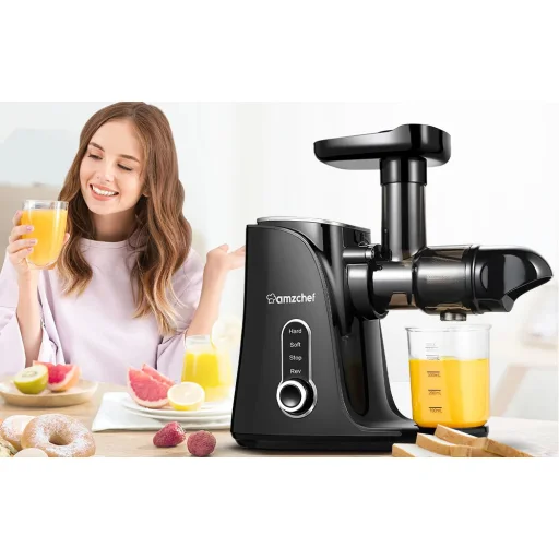 AMZCHEF GM3001-BK lassú gyümölcscentrifuga (fekete) - 3