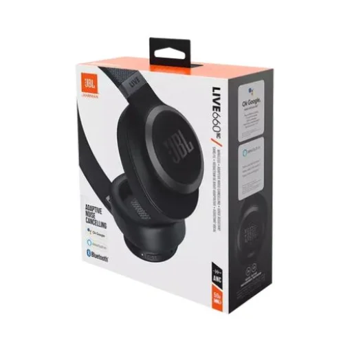 JBL Live 660NC Bluetooth Vezeték nélküli On-Ear Fejhallgató Fekete EU - 2