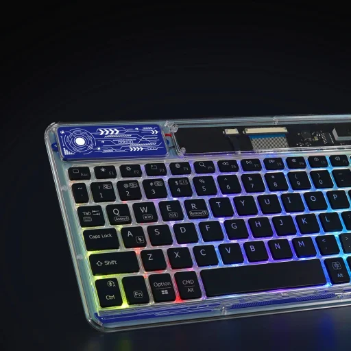 Dux Ducis Billentyűzet (CK Sorozat) Vezeték nélküli Laptophoz / Tablethez / Telefonhoz - Átlátszó - 10