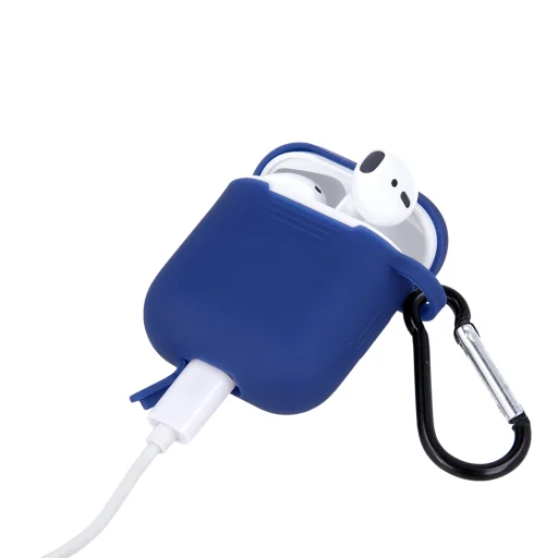 Airpods / Airpods 2 tmavomodré puzdro s háčikom - 4