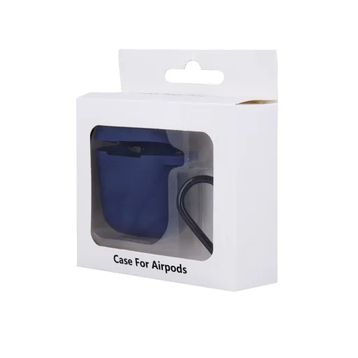 Airpods / Airpods 2 tmavomodré puzdro s háčikom - 5