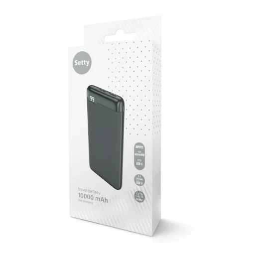 Setty power bank 10000 mAh LCD SPBL-10 fekete - 6