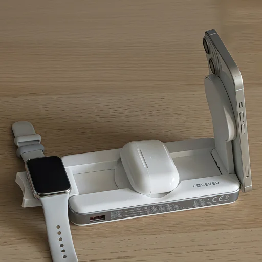 Forever vezeték nélküli powerbank MATB-300 10000 mAh 3in1 fehér - 8