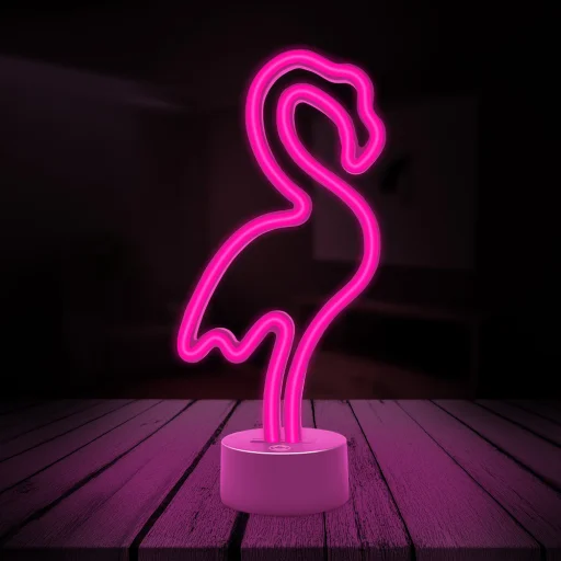 Neon LED állvánnyal FLAMINGO rózsaszín USB-C FSC-11 Forever Light - 2