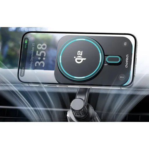MagLeapWirdess autós töltő Choetech Qi2 15W Magsafe szellőzőre - 4