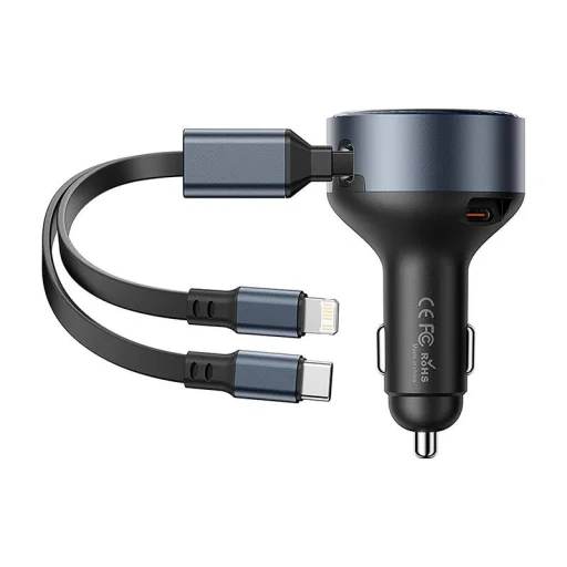 Vention FFOB0 USB-C autós töltő + USB-C/Lightning 30W kábel - 2