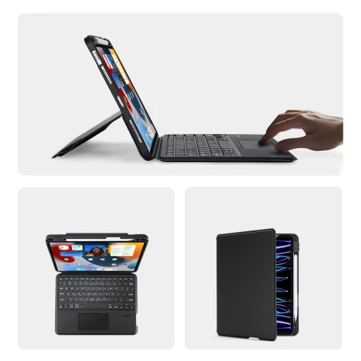 Dux Ducis DK Series Bluetooth billentyűzetes fliptok Apple iPad Air 4/5/iPad Pro 11 (2018/2020/2021/2022) - Fekete tok - 8