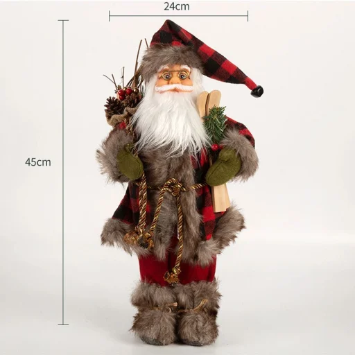 Skandináv Mikulás Karácsonyi Figura Prémium 45 cm - 5