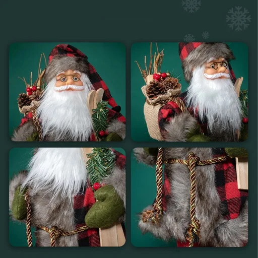 Skandináv Mikulás Karácsonyi Figura Prémium 45 cm - 6