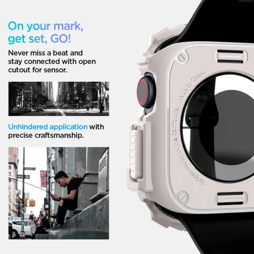  Apple Watch 10/11 (46 MM) Dune Beige SPIGEN Rugged Armor tok - 12