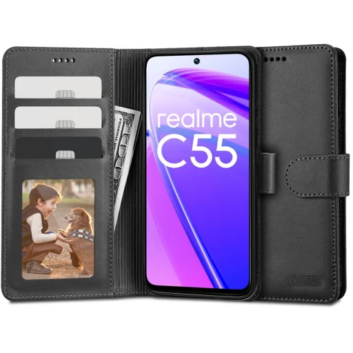 Tech-Protect Wallet Realme C55 fekete tok - 1