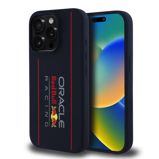 Red Bull Szilikon Függőleges Logó MagSafe Tok iPhone 15 Pro-hoz Sötétkék - 1