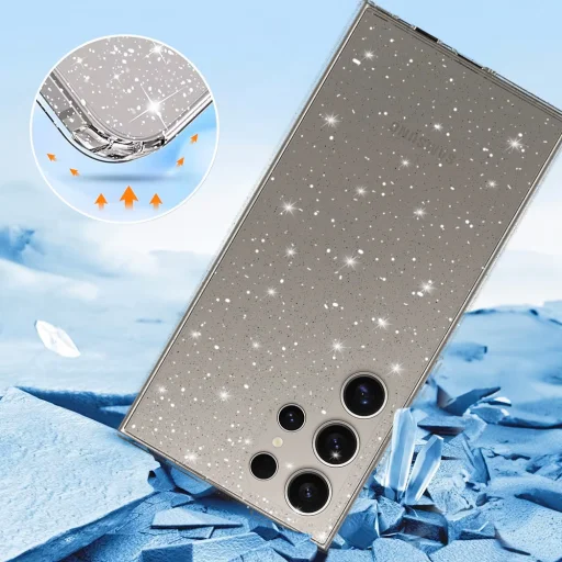 Crystal Glitter tok Samsung Galaxy S25 Ultra Ezüst - 3