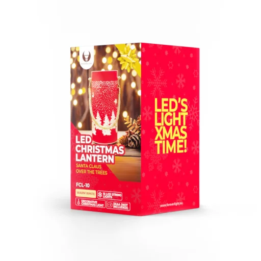 Karácsonyi üveglámpás FCL-10 piros-arany L Forever Light - 4