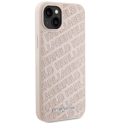  iPhone 15 Plus / 14 Plus rózsaszín Karl Lagerfeld Quilted K Pattern tok - 4