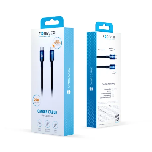 Forever Ombre kábel USB-C - Lightning 1,0 m 27W fekete - 6