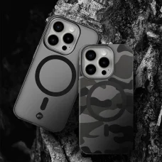 FORCELL F-PROTECT Levels kettős rétegű 4D technológiával, katonai zuhanásteszt kompatibilis MagSafe támogatással, IPHONE 16 PLUS fekete terepmintás tok