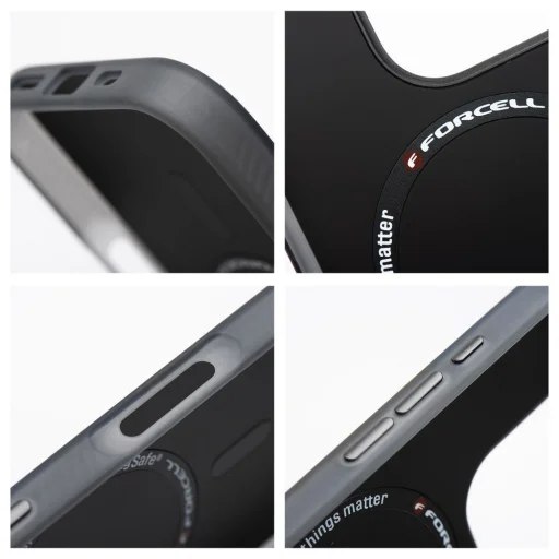 FORCELL F-PROTECT Levels kettős rétegű 4D technológiával, katonai zuhanásteszt kompatibilis MagSafe támogatással, IPHONE 16 PLUS fekete terepmintás tok - 4