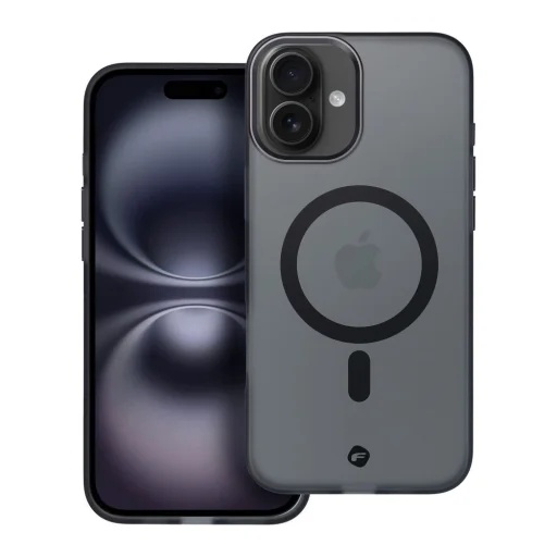 FORCELL F-PROTECT Levels kettős rétegű 4D technológiával, katonai ejtés-teszttel kompatibilis MagSafe támogatással IPHONE 16 PLUS tok füstös fekete - 1