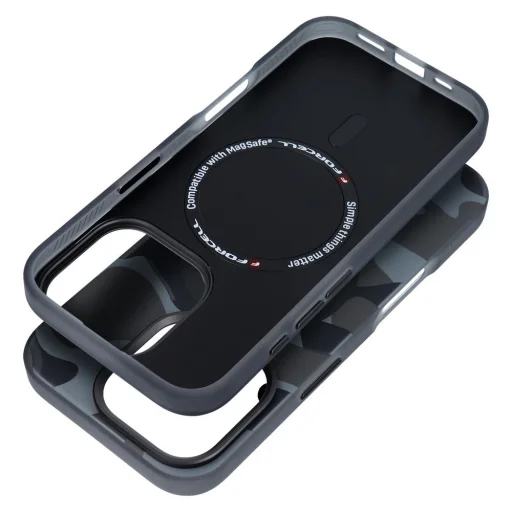 FORCELL F-PROTECT Levels kettős rétegű 4D technológiával, katonai zuhanásteszt kompatibilis MagSafe támogatással, IPHONE 16 PLUS fekete terepmintás tok - 3