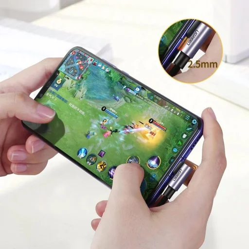 Ugreen US255 50123 USB-C (egyenes) / USB-C (szögletes) PD QC kábel 60W 3A 1m - szürke - 7