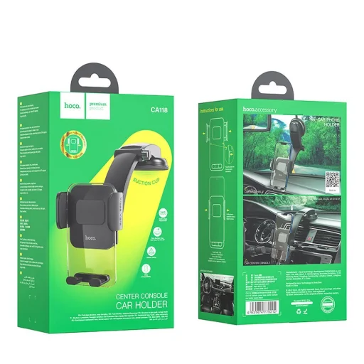 HOCO autós telefontartó szélvédőre / műszerfalra CA118 fekete - 2