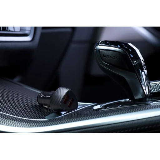 FORCELL F-ENERGY Carbon CC50-2A autós töltő 2 x USB A QC3.0 3A 36W fekete - 17