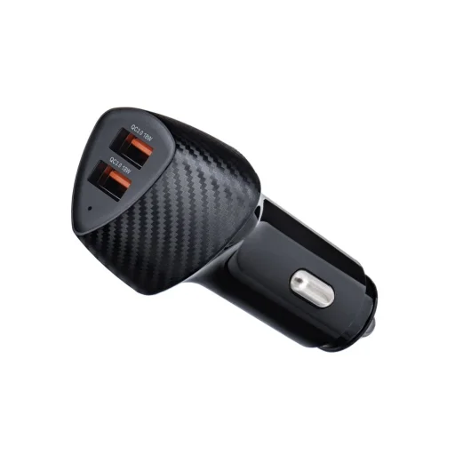 FORCELL F-ENERGY Carbon CC50-2A autós töltő 2 x USB A QC3.0 3A 36W fekete - 1