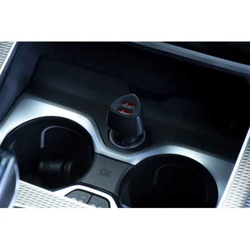 FORCELL F-ENERGY Carbon CC50-2A autós töltő 2 x USB A QC3.0 3A 36W fekete - 11