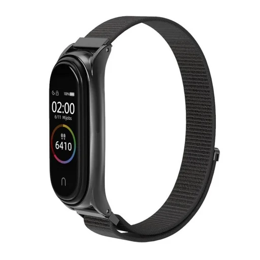 Nylon szíj XIAOMI Mi Band 5 / 6 / 7 fekete (05) - 1