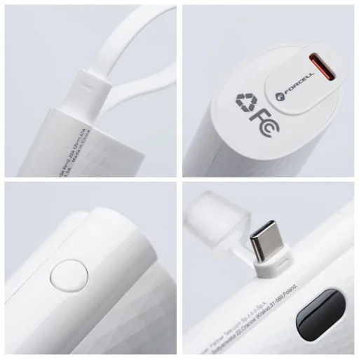 FORCELL F-ENERGY Power Plug F5K3 powerbank 5000 mAh Type C PD 20W szürke USB-C - 11