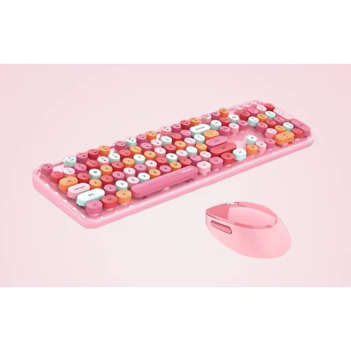 Vezeték nélküli billentyűzet + egér készlet MOFII Sweet 2.4G (rózsaszín) - 4