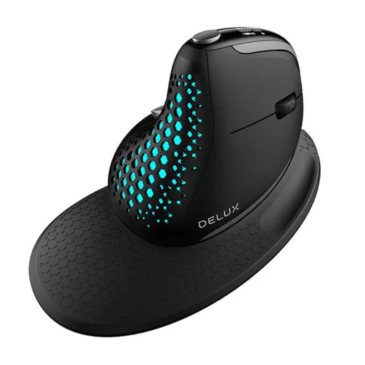 Vezeték nélküli ergonomikus egér Delux M618XSD BT+2.4G RGB - 3