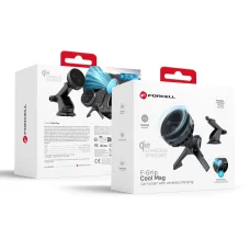 FORCELL F-GRIP Cool Mag autós telefontartó Cold Protect hűtési technológiával és Qi2 15W vezeték nélküli töltéssel, kompatibilis a MagSafe-fel, fekete