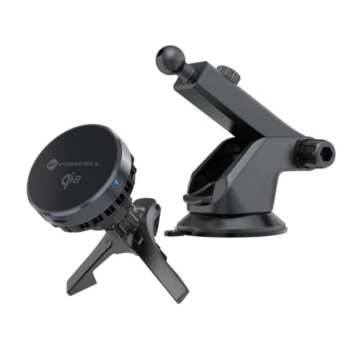 FORCELL F-GRIP Cool Mag autós telefontartó Cold Protect hűtési technológiával és Qi2 15W vezeték nélküli töltéssel, kompatibilis a MagSafe-fel, fekete - 2