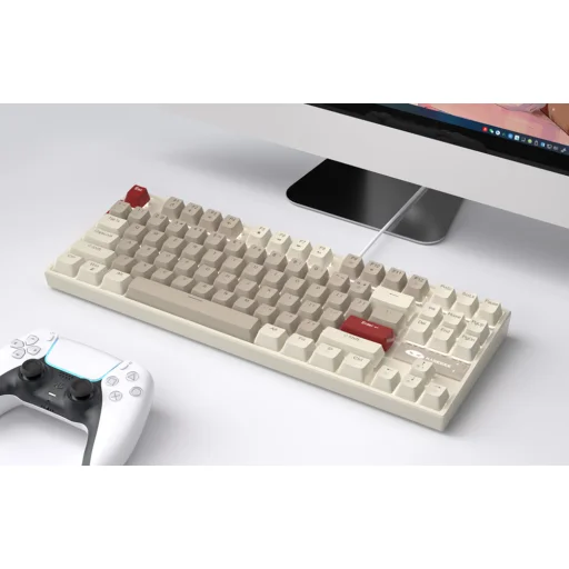 MageGee MK-STAR mechanikus gaming billentyűzet (retro fehér-szürke) - 4