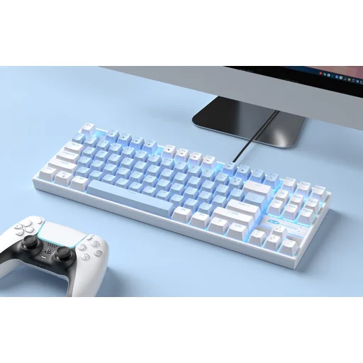 Mechanikus gaming billentyűzet MageGee MK-STAR (fehér-kék) - 4