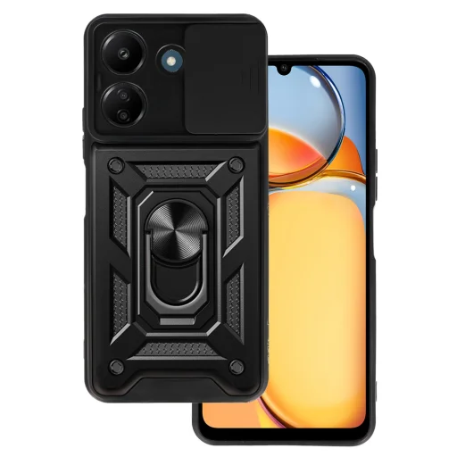 Csúszó Kamera Védelem Tok Xiaomi Redmi 13C Fekete - 1