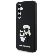 Karl Lagerfeld 3D Gumis Karl és Choupette Tok Samsung Galaxy S24 FE Fekete