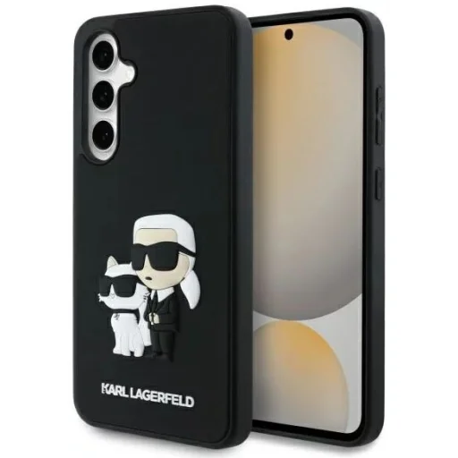 Karl Lagerfeld 3D Gumis Karl és Choupette Tok Samsung Galaxy S24 FE Fekete - 1