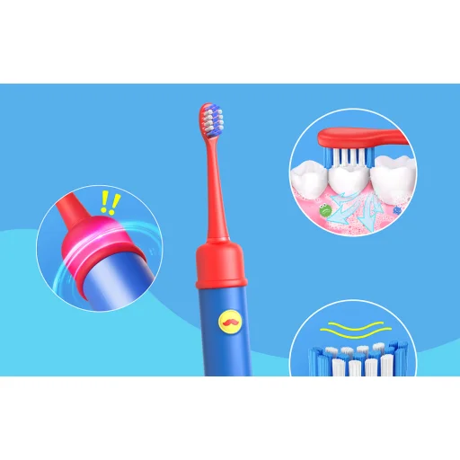 Sonic fogkefe gyerekeknek alkalmazással, fej készlettel Bitvae BVK7S (kék) - 4