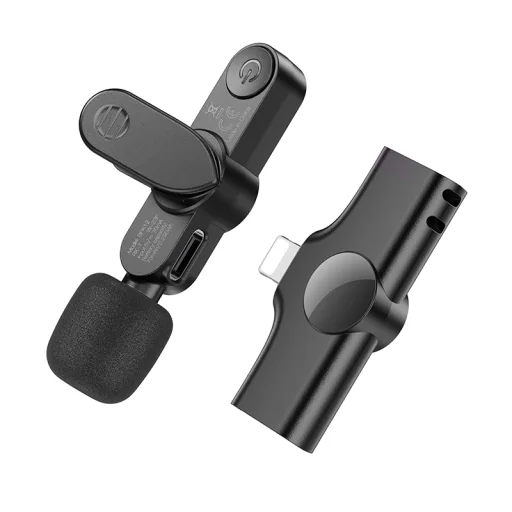 Borofone Lavalier vezeték nélküli mikrofon BFK12 Trophy Lightning fekete - 3