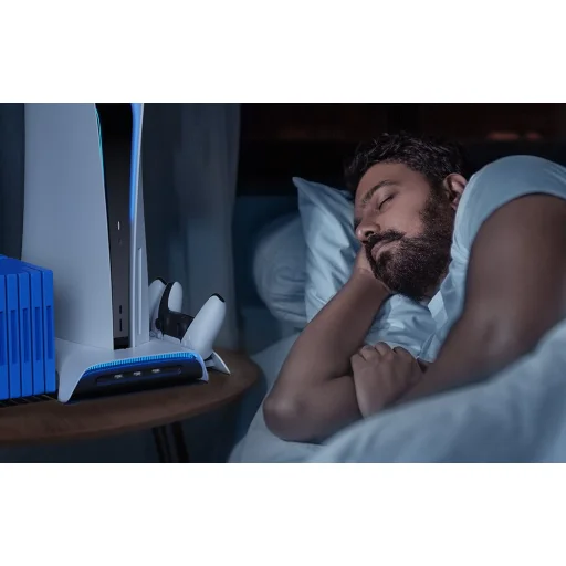 PS5 hűtőállomás és kettős kontroller töltő Kiwi Home PB01 fehér, - 3