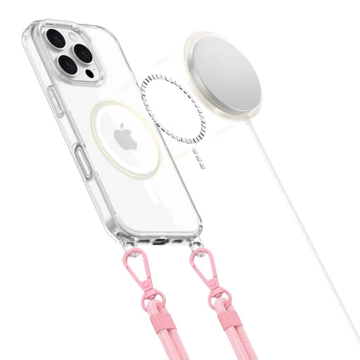 Tech-protect Flexair Chain Magsafe Iphone 16 Pro Szürke & Rózsaszín Tok - 2